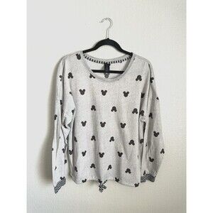 Disney Costco Women's Pajama Sweatshirt Size Large Mickey Mouse Print Multicolor